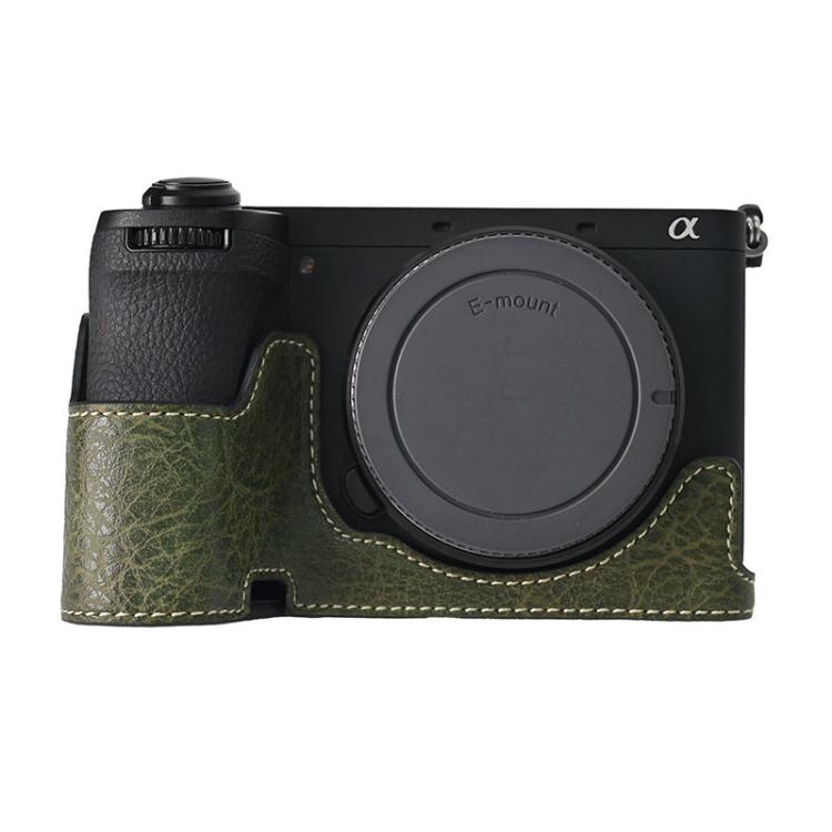 For Sony ILCE-6700 / A6700 Litchi Texture PU Leather Camera Half Case Base(Green)