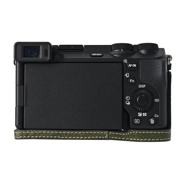 For Sony ILCE-6700 / A6700 Litchi Texture PU Leather Camera Half Case Base(Green)