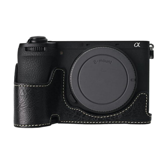 For Sony ILCE-6700 / A6700 Litchi Texture PU Leather Camera Half Case Base(Black)