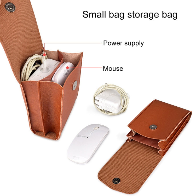 PU05 Sleeve Leather Case Carrying Bag with Small Storage Bag for 13.3 inch Laptop(Yellow)