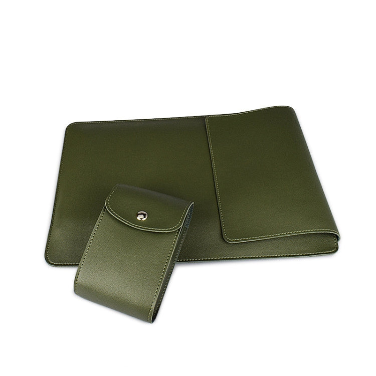 PU05 Sleeve Leather Case Carrying Bag with Small Storage Bag for 13.3 inch Laptop(Green)
