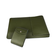 PU05 Sleeve Leather Case Carrying Bag with Small Storage Bag for 13.3 inch Laptop(Green)