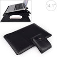 PU05 Sleeve Leather Case Carrying Bag with Small Storage Bag for 14.1 inch Laptop(Black) - 14.1 inch by PMC TechLife | Online Shopping South Africa | PMC TechLife | Buy Now Pay Later Mobicred