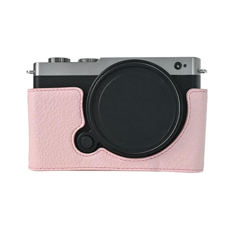 For Panasonic LUMIX S9 Litchi Texture PU Leather Camera Half Case Base(Pink)