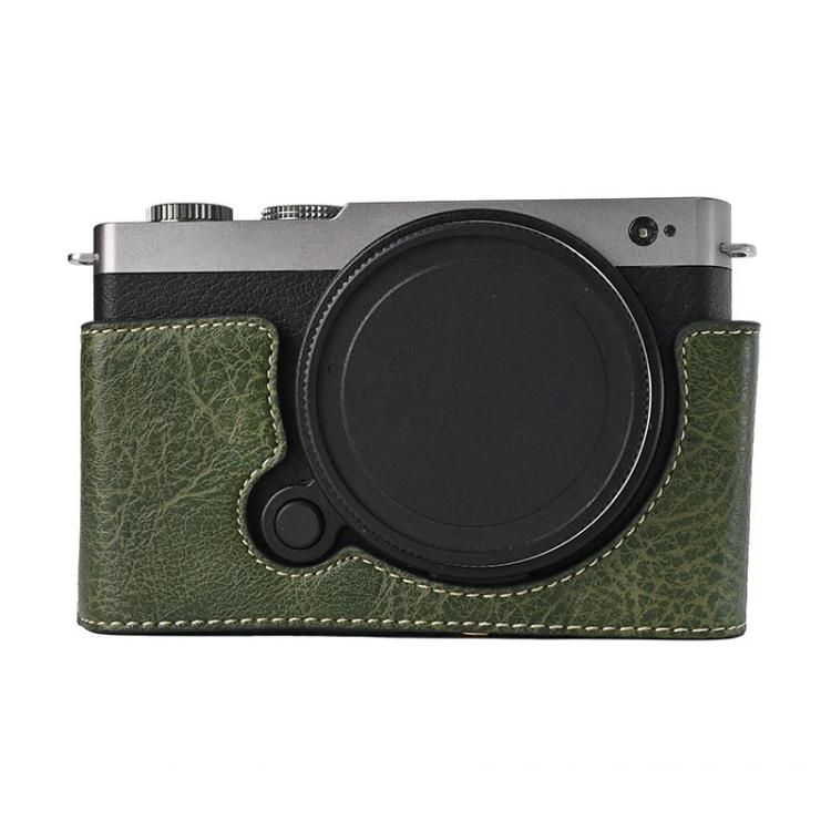 For Panasonic LUMIX S9 Litchi Texture PU Leather Camera Half Case Base(Green)