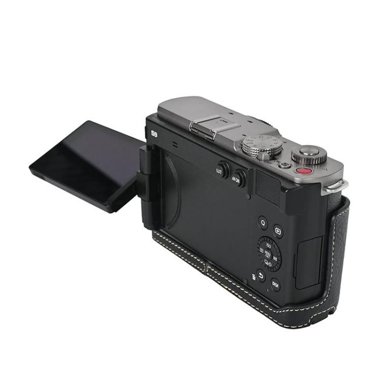 For Panasonic LUMIX S9 Litchi Texture PU Leather Camera Half Case Base(Black)