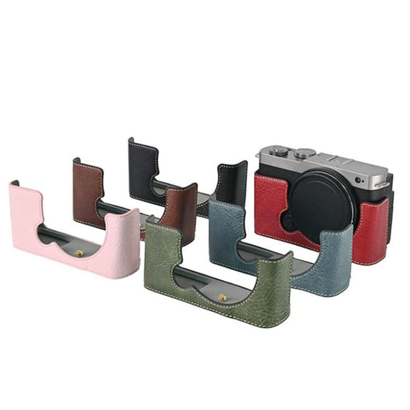 For Panasonic LUMIX S9 Litchi Texture PU Leather Camera Half Case Base(Black)