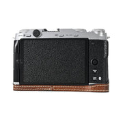 For FUJIFILM X-M5 Litchi Texture PU Leather Camera Half Case Base(Coffee)