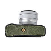 For FUJIFILM X-M5 Litchi Texture PU Leather Camera Half Case Base(Green)