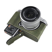 For FUJIFILM X-M5 Litchi Texture PU Leather Camera Half Case Base(Green)