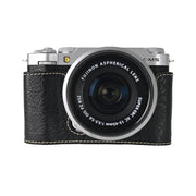 For FUJIFILM X-M5 Litchi Texture PU Leather Camera Half Case Base(Black)