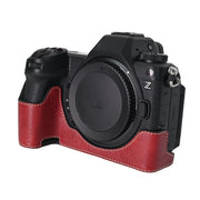 For Nikon Z6III Litchi Texture PU Leather Camera Half Case Base(Wine Red)
