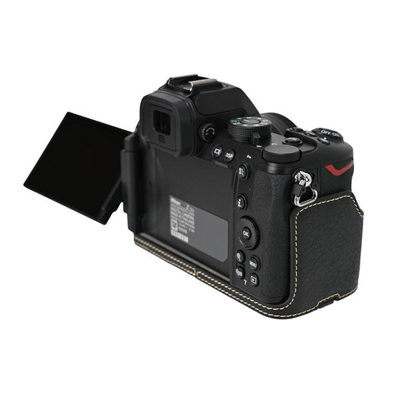 For Nikon Z50II Litchi Texture PU Leather Camera Half Case Base(Black)