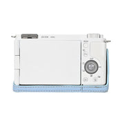 For Sony ZV-E10 Litchi Texture PU Leather Camera Half Case Base(Blue)