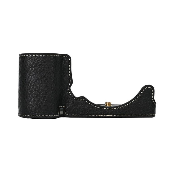 For Sony ZV-E10 Litchi Texture PU Leather Camera Half Case Base(Black)