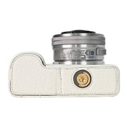 For Sony ZV-E10 Litchi Texture PU Leather Camera Half Case Base(White)
