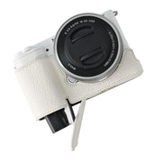 For Sony ZV-E10 Litchi Texture PU Leather Camera Half Case Base(White)