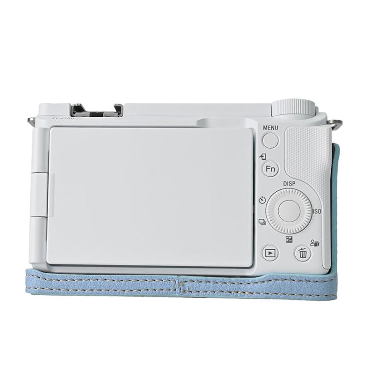 For Sony Alpha ZV-E10 II / ZV-E10M2 Litchi Texture PU Leather Camera Half Case Base(Blue)