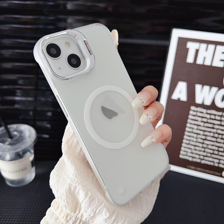 For iPhone 16 Pro Max Ultra-thin Transparent MagSafe Magnetic Frameless Lens Holder Phone Case