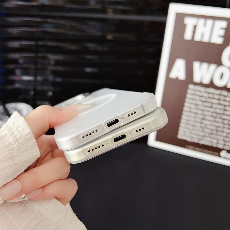 For iPhone 15 Pro Ultra-thin Transparent MagSafe Magnetic Frameless Lens Holder Phone Case