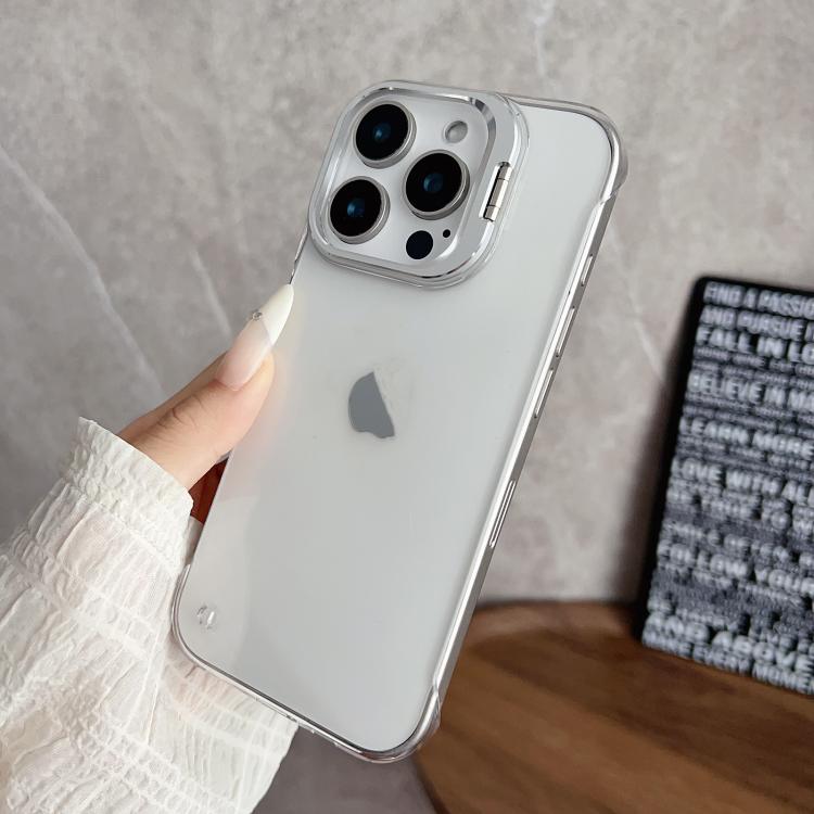 For iPhone 15 Pro Max Ultra-thin Transparent Frameless Lens Holder Phone Case