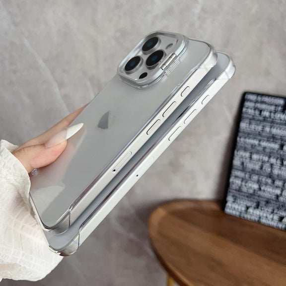 For iPhone 16 Pro Max Ultra-thin Transparent Frameless Lens Holder Phone Case