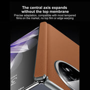 For OPPO Find N5 SULADA Frameless Top Layer Cowhide Leather Hybrid PC Phone Case(Black)