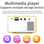 T300 25ANSI LED Portable Home Multimedia Game Projector, US Plug(Black)