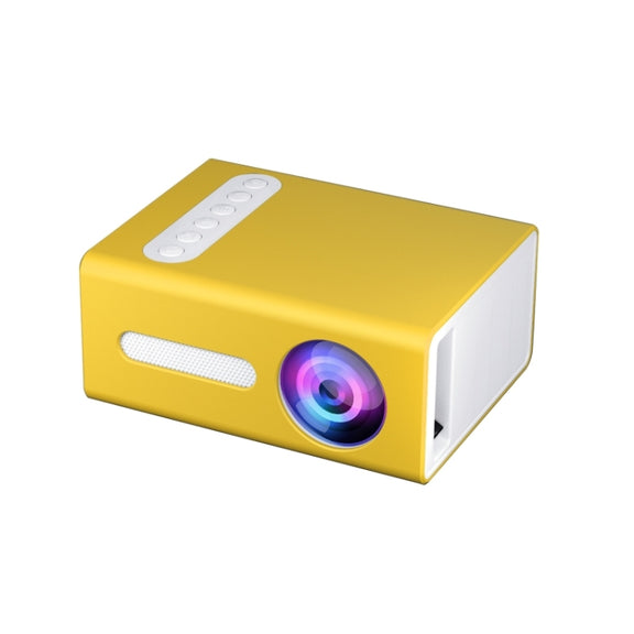 T300 25ANSI LED Portable Home Multimedia Game Projector, US Plug(Yellow)