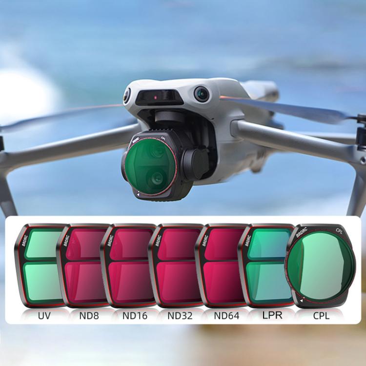 For DJI Air 3S BRDRC Camera Lens Filter, Filter:ND64