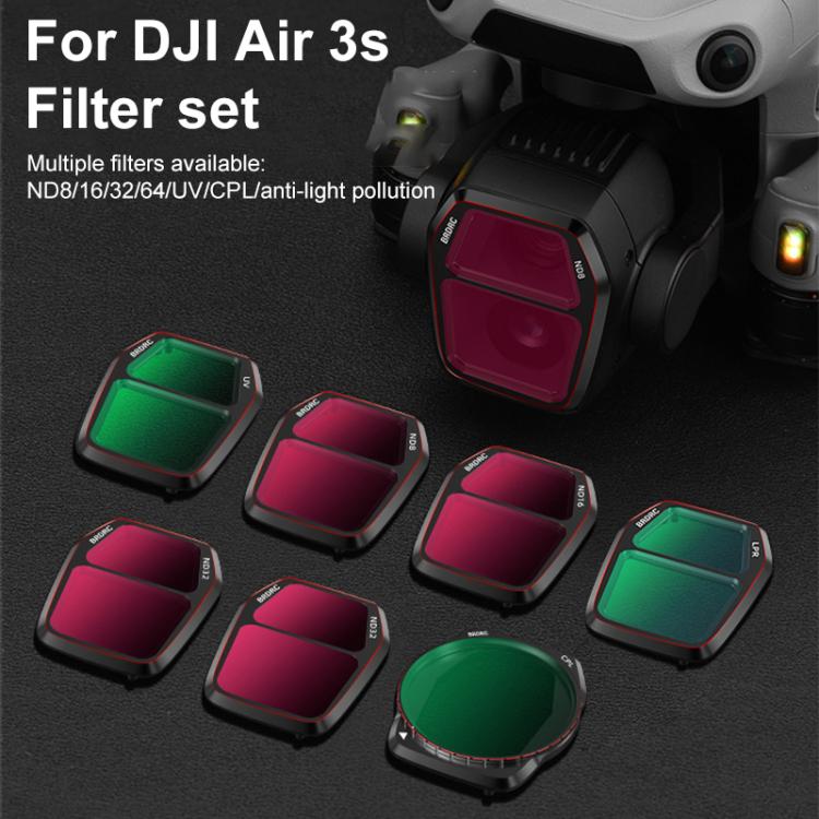 For DJI Air 3S BRDRC Camera Lens Filter, Filter:4 in 1 CPL ND16-64