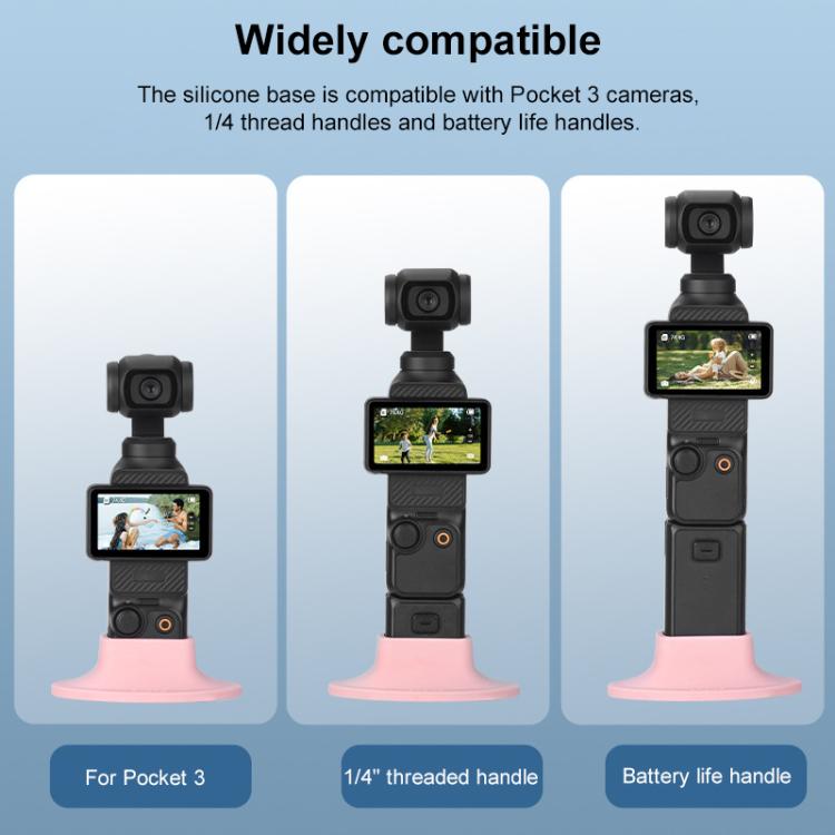 For DJI OSMO Pocket 3 BRDRC Silicone Desktop Base Bracket(Black)