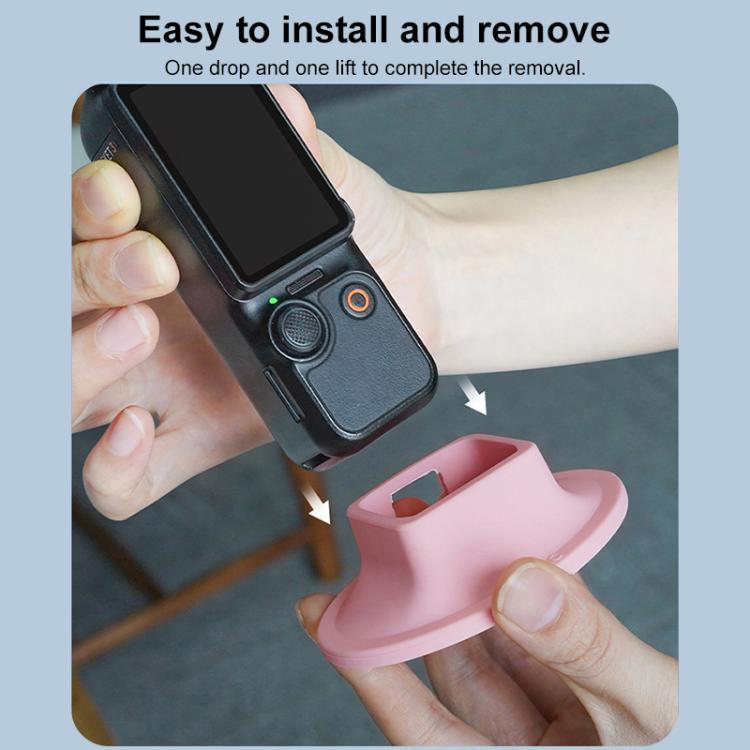 For DJI OSMO Pocket 3 BRDRC Silicone Desktop Base Bracket(Pink)