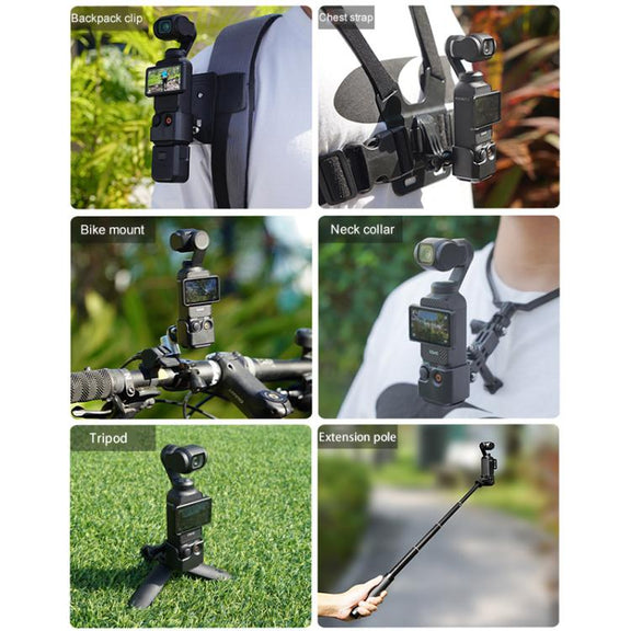 For DJI OSMO Pocket 3 BRDRC Protection Frame Adapter Base, Type:Frame + Backpack Clip