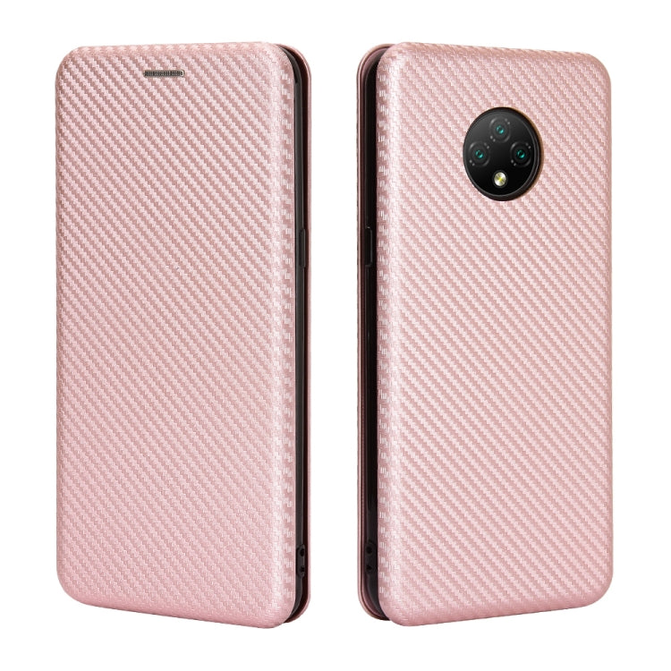 For Doogee X95 Carbon Fiber Texture Horizontal Flip TPU + PC + PU Leather Case with Card Slot & Lanyard(Pink)