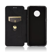 For Doogee X95 Carbon Fiber Texture Horizontal Flip TPU + PC + PU Leather Case with Card Slot & Lanyard(Black)