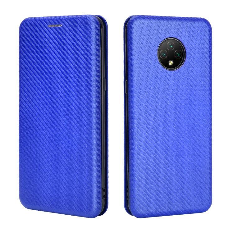 For Doogee X95 Carbon Fiber Texture Horizontal Flip TPU + PC + PU Leather Case with Card Slot & Lanyard(Blue)