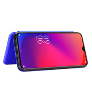For Doogee X95 Carbon Fiber Texture Horizontal Flip TPU + PC + PU Leather Case with Card Slot & Lanyard(Blue)