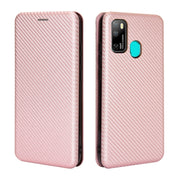 For Ulefone Note 9P Carbon Fiber Texture Horizontal Flip TPU + PC + PU Leather Case with Card Slot & Lanyard(Pink)