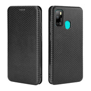 For Ulefone Note 9P Carbon Fiber Texture Horizontal Flip TPU + PC + PU Leather Case with Card Slot & Lanyard(Black)