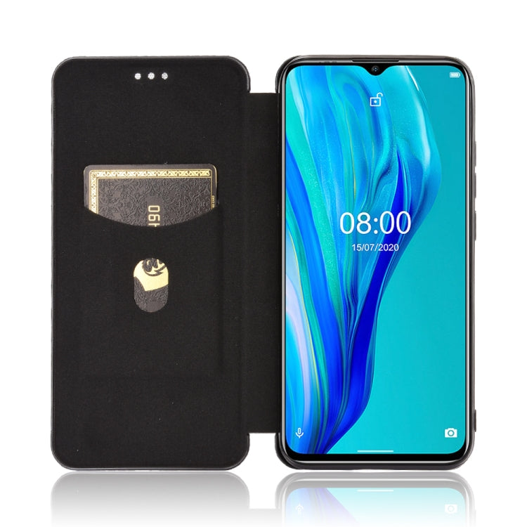 For Ulefone Note 9P Carbon Fiber Texture Horizontal Flip TPU + PC + PU Leather Case with Card Slot & Lanyard(Black)