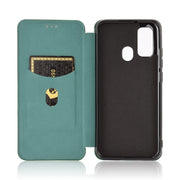 For Ulefone Note 9P Carbon Fiber Texture Horizontal Flip TPU + PC + PU Leather Case with Card Slot & Lanyard(Green)