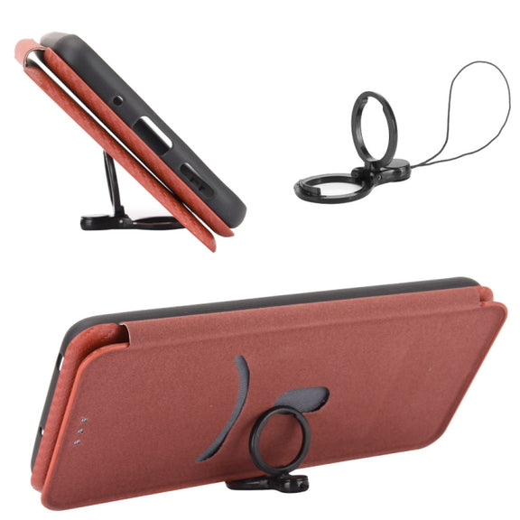 For Ulefone Note 9P Carbon Fiber Texture Horizontal Flip TPU + PC + PU Leather Case with Card Slot & Lanyard(Brown)