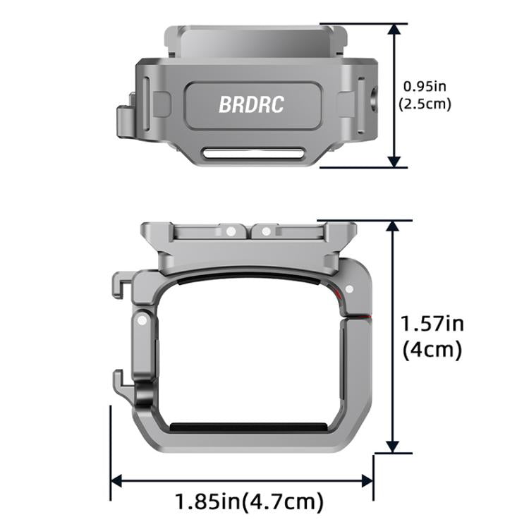 For DJI Osmo Pocket 3 BRDRC Quick Assembly Multi-function Cold Shoe Extension Mount(Dark Grey)