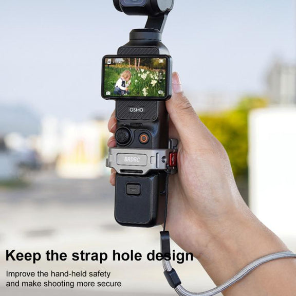 For DJI Osmo Pocket 3 BRDRC Quick Assembly Multi-function Cold Shoe Extension Mount(Dark Grey)
