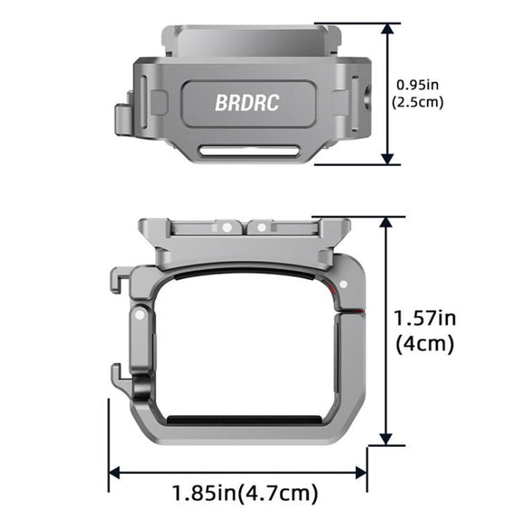 For DJI Osmo Pocket 3 BRDRC Quick Assembly Multi-function Cold Shoe Extension Mount(Dark Grey)
