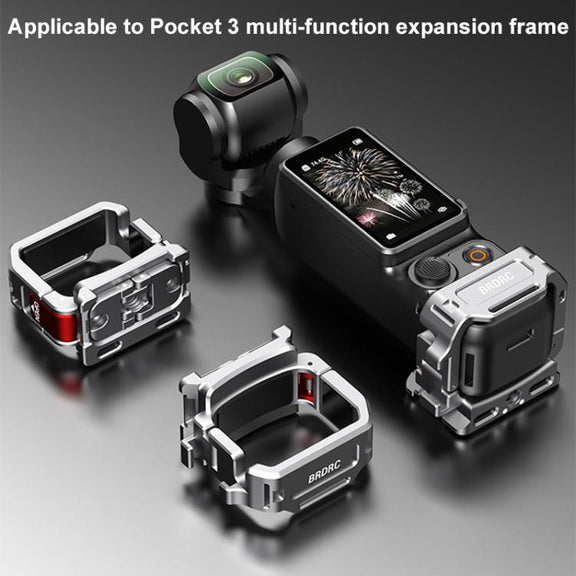 For DJI Osmo Pocket 3 BRDRC Quick Assembly Multi-function Cold Shoe Extension Mount(Dark Grey)