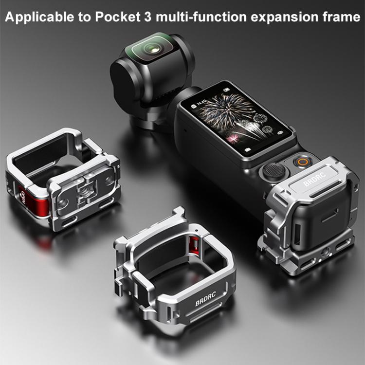 For DJI Osmo Pocket 3 BRDRC Quick Assembly Multi-function Cold Shoe Extension Mount(Dark Grey)