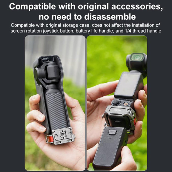 For DJI Osmo Pocket 3 BRDRC Quick Assembly Multi-function Cold Shoe Extension Mount(Dark Grey)