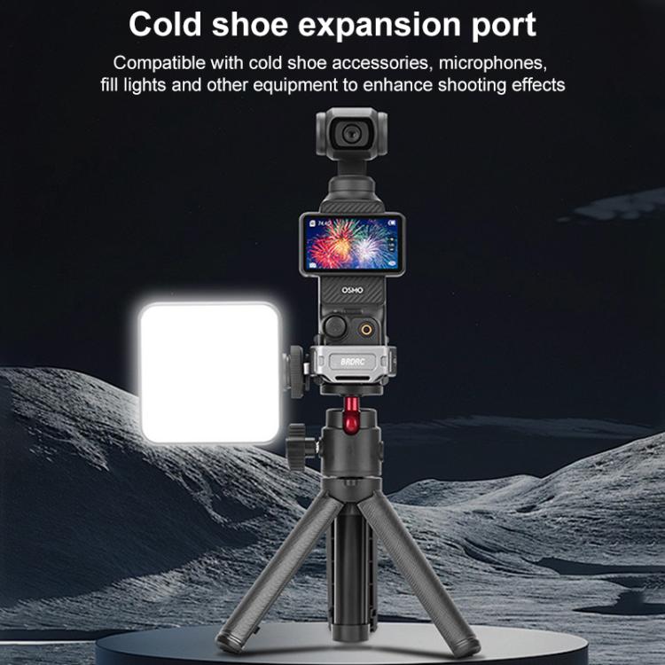 For DJI Osmo Pocket 3 BRDRC Quick Assembly Multi-function Cold Shoe Extension Mount(Dark Grey)